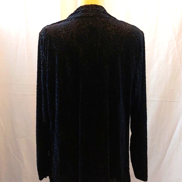 Alfani Black Evening Blouse with Unique Embellishment Size L - Picture 6 of 9